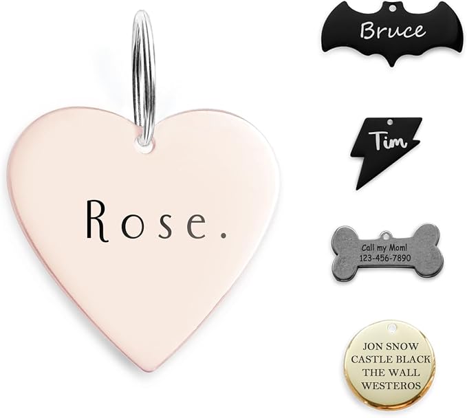 316 Surgical Grade Stainless Steel Personalized Dog & Cat ID Tags by ADOGINTHEHOUSE