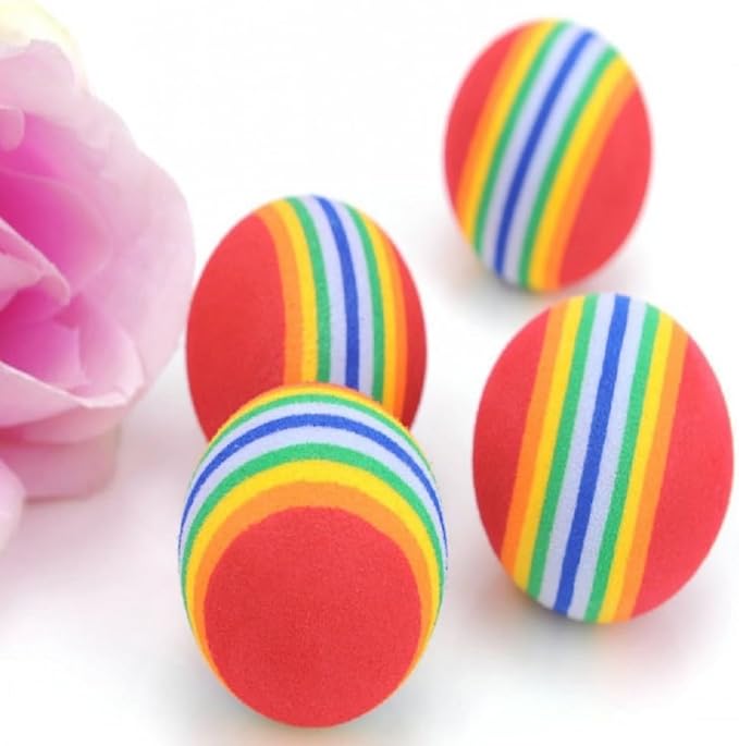 12PCS Foam Balls for Cats, Colorful Rainbow Cat Toy Sponge Balls Soft Pet Toy - Image 5