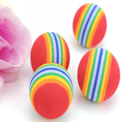12PCS Foam Balls for Cats, Colorful Rainbow Cat Toy Sponge Balls Soft Pet Toy - Image 5