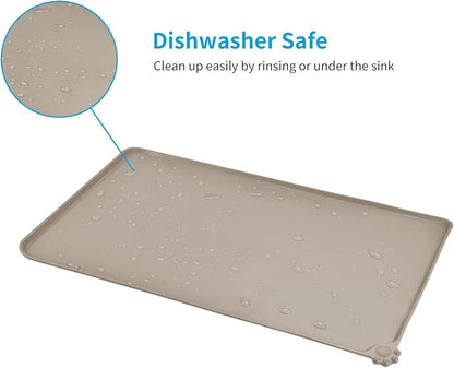 AUDWUD Silicone Waterproof Pet Feeding Mats, Anti Slip Bowl Pad, Dog Mat - Image 5