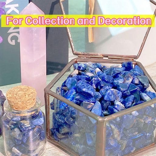 YATOJUZI Blue Sodalite Aquarium Gravel Rocks Bulk Wholesale Tumbled Crystals - Image 4