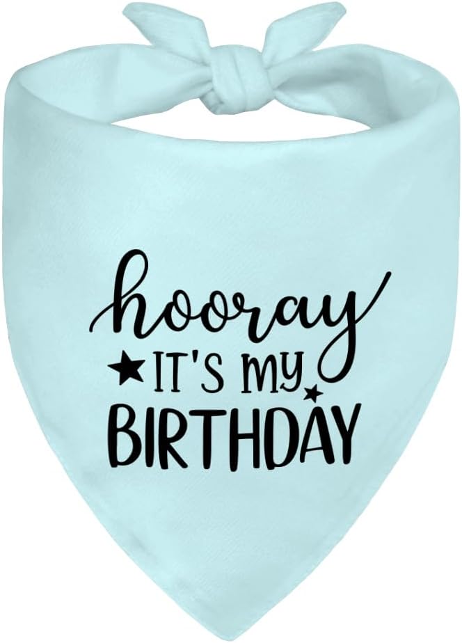 Hooray It's My Birthday Blue Dog Bandana, Cute Birthday Gifts by Unknown