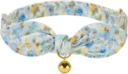 2 Pack Cotton Cat Collar, Removable Bowtie, Floral Pattern, Safety Breakaway - Image 5