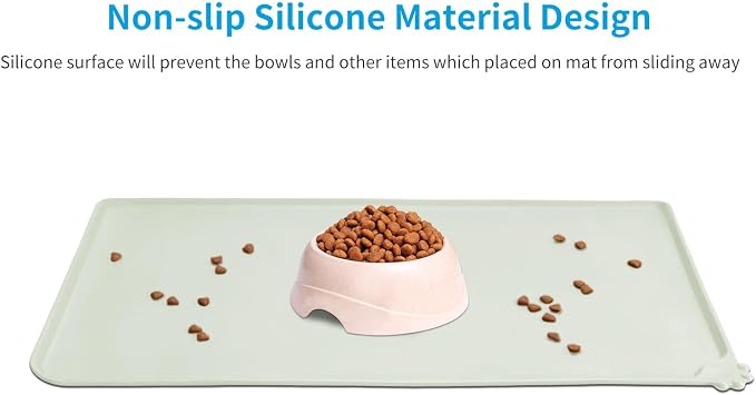 AUDWUD Silicone Waterproof Pet Feeding Mats, Anti Slip Bowl Pad, Dog Mat - Image 2