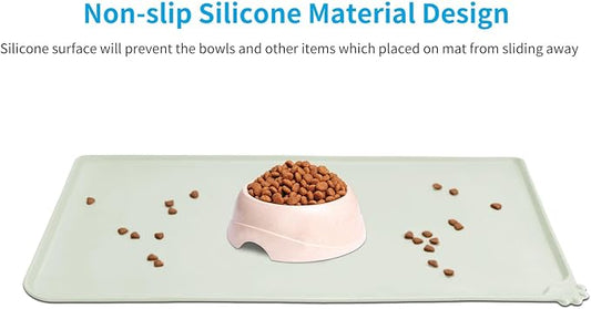 AUDWUD Silicone Waterproof Pet Feeding Mats, Anti Slip Bowl Pad, Dog Mat - Image 2