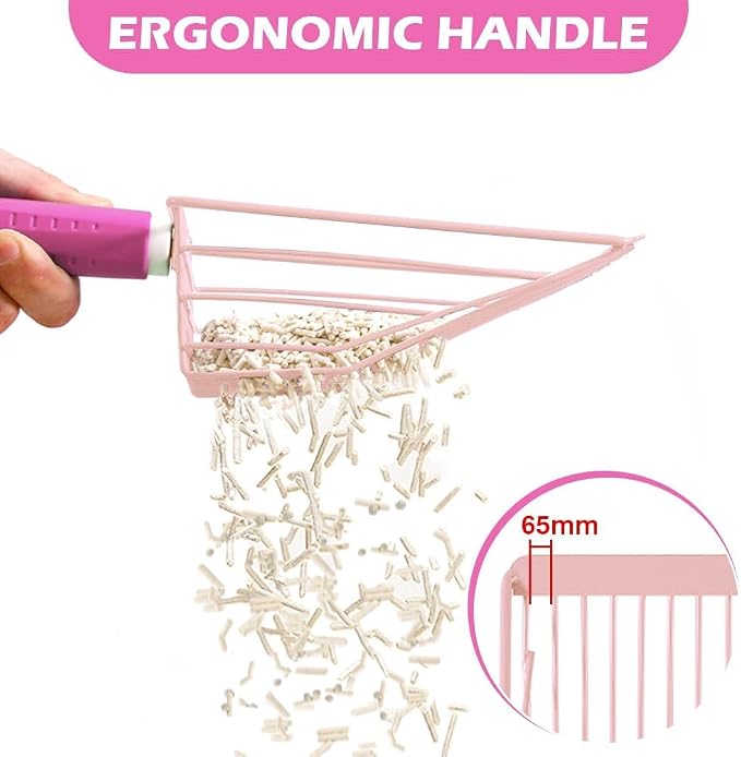 Cat Litter Scoop, 2-in-1 Detachable Ergonomic Handle, Bar Grid Shape - Image 3