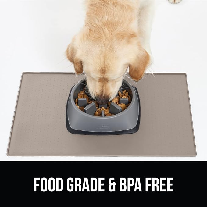 GORILLA GRIP 100% Waterproof Raised Edge BPA Free Silicone Pet Feeding Mat - Image 8