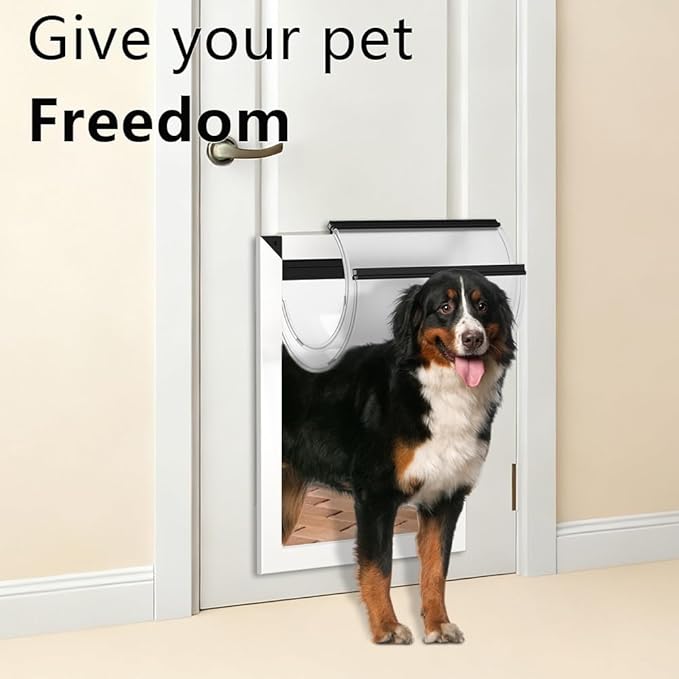 Aluminum XL Dog Door with 2 Sliding Lock Panels, Doggy Door - Image 2