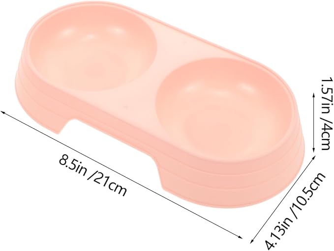 Balacoo 8 Pcs Cat Food Feeder, Plastic Double Bowl Cat Feeder, Candy Color Pet - Image 4