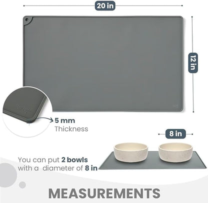 WePet Non-Slip Waterproof Pet Feeding Mat, 20x12 Inch - Image 2