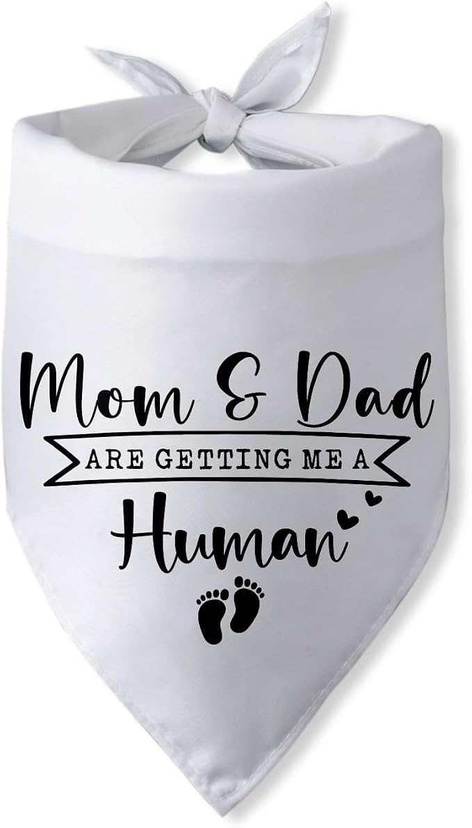 Mom & Dad are Getting Me a Human Dog Bandana Pregnancy Announcement by PwrlveiutforYou