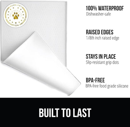 GORILLA GRIP 100% Waterproof Raised Edge BPA Free Silicone Pet Feeding Mat - Image 2