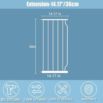 Extra Wide Baby Gate 14.17in Wide Extensions Walk Through Baby Gate Pressure - Image 3
