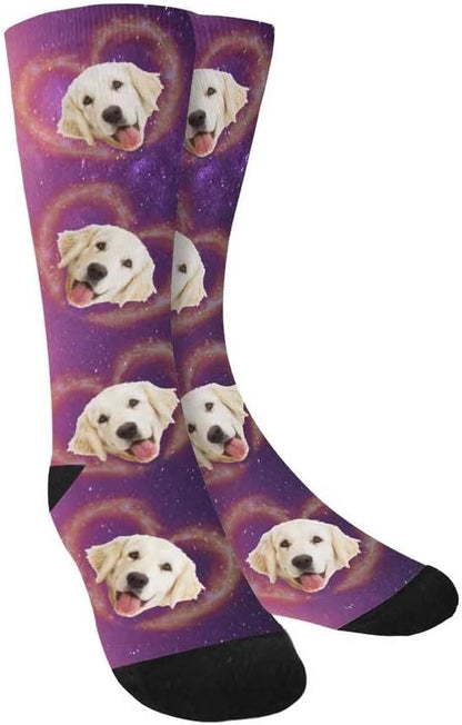 Custom Face Socks, Personalized Dog Lover Pet Photo Picture on Socks Unisex by Enjoy-yjl