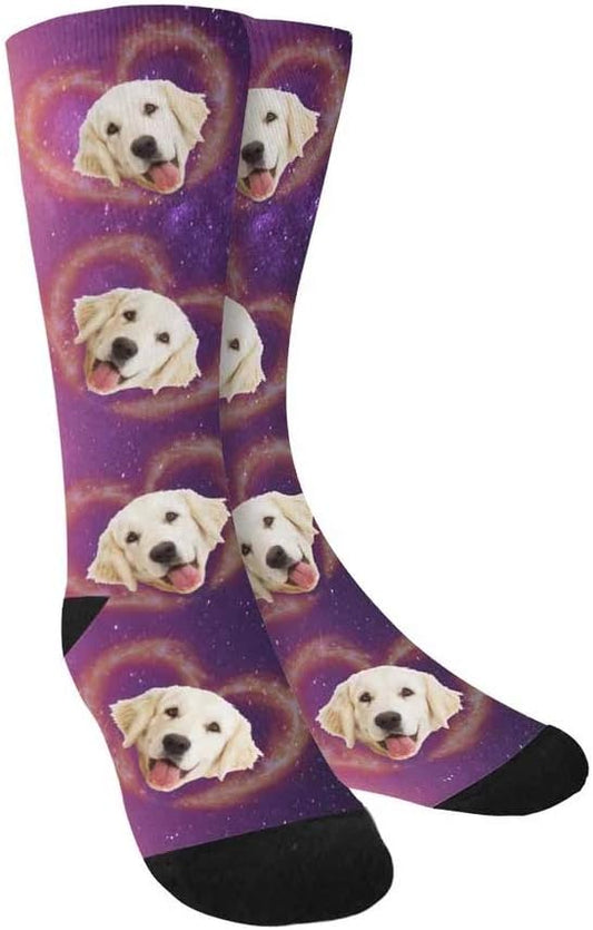 Custom Face Socks, Personalized Dog Lover Pet Photo Picture on Socks Unisex by Enjoy-yjl