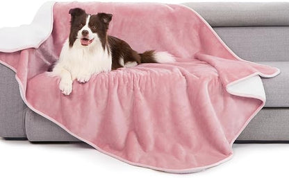 gogobunny Waterproof Bed Blanket, Reversible Sherpa Fleece Throw Blanket by gogobunny