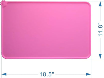 Dog Food Mat, Silicone Dog Cat Bowl Mat, Non Slip Pet Feeding Mat Waterproof - Image 5