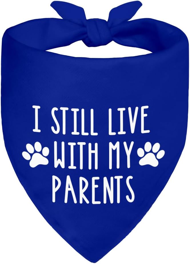 I Still Live with My Parents Blue Dog Bandana, Humor Gifts by ZBBFSCSB