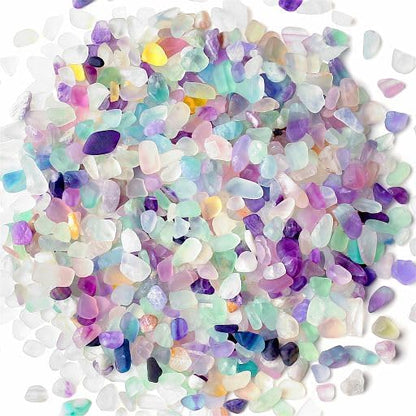 YATOJUZI 2lb Fluorite Aquarium Gravel Rocks Natural Tumbled Healing Crystal by YATOJUZI