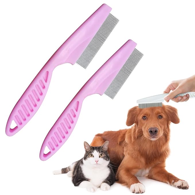 2 Pack Multifunctional Pet Comb, Upgrade Pet Grooming Brush Magic Tear Stain by ASFANST