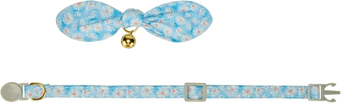 2 Pack Cotton Cat Collar, Removable Bowtie, Floral Pattern, Safety Breakaway - Image 4