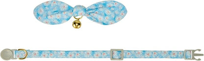 2 Pack Cotton Cat Collar, Removable Bowtie, Floral Pattern, Safety Breakaway - Image 4