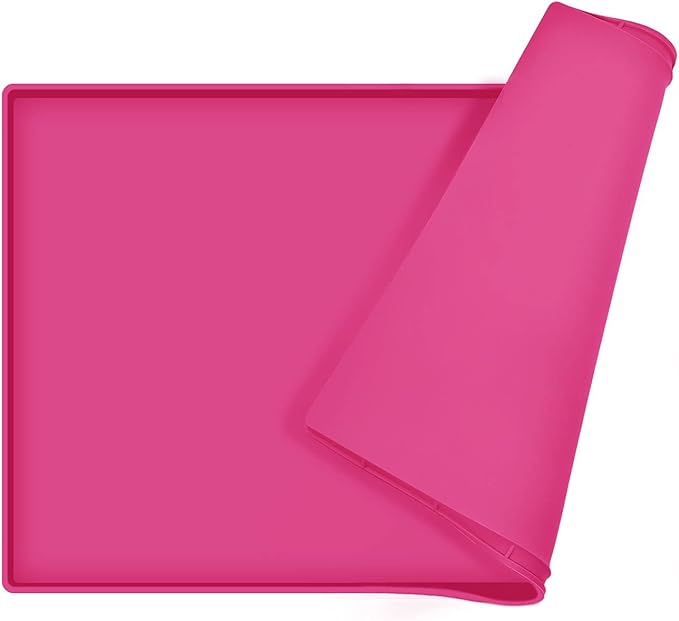 Dog Food Mat, Silicone Waterproof Food Tray, Non Slip Pet Bowl Mats Placemat by EIOKIT