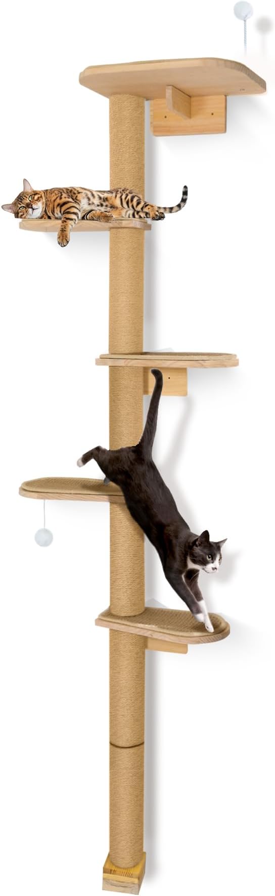Wild Simulation Cat Tree for Kittens, 5-Level Floor to Ceiling Cat Wall Shelves - Image 9