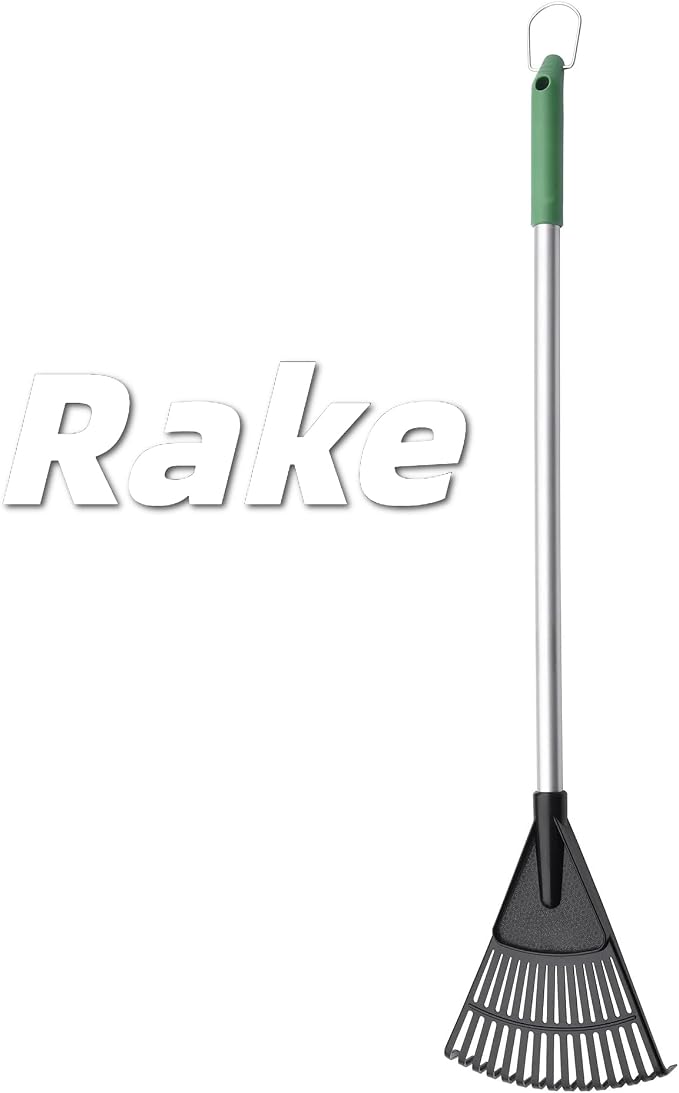 35 Inch 15-Tine Leaf Rake and Dustpan Set, Handle Yard Tool - Image 5