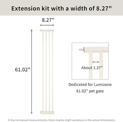 Lumizone Extra Tall Cat Gate Extension Kit 61.02" High Pressure Mounted 8.27" - Image 3