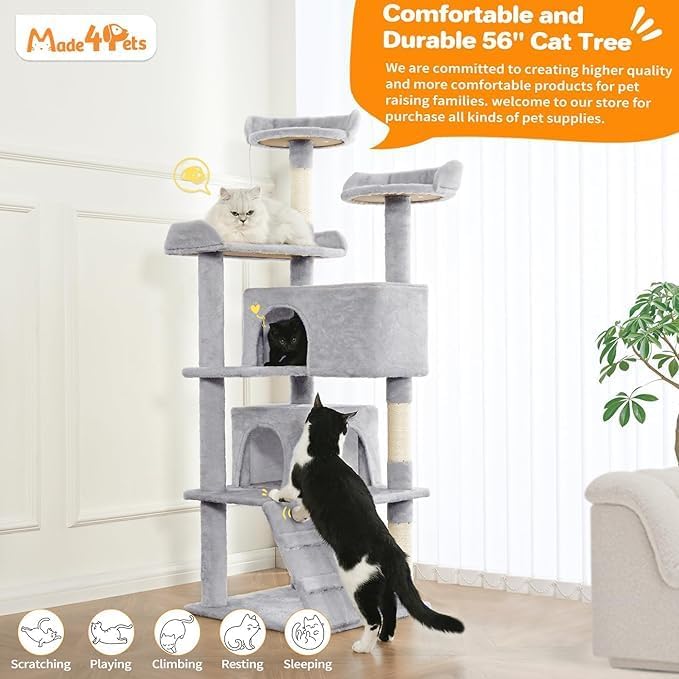 56-Inch Multi-Level Cat Tree Tower - Image 4