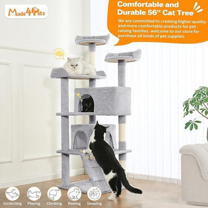 56-Inch Multi-Level Cat Tree Tower - Image 4