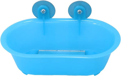 Wontee Bird Bath with Mirror Toy Fixable Parrot Bathroom Tub - Image 6