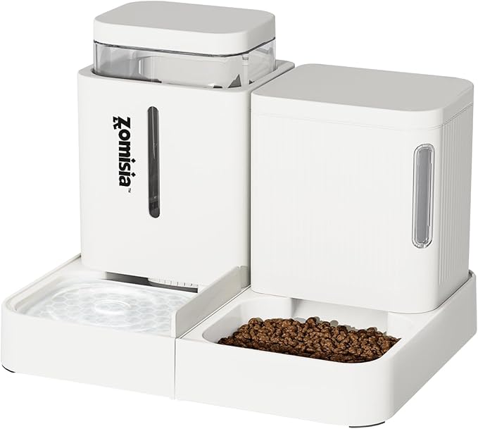 Gravity Cat Feeder and Water Dispenser, 2 in 1 Cat Self Feeder by Zomisia