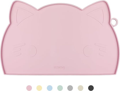 Coomazy Cat Food & Water Mat, Thicker Non-Slip Silicone Mat by Coomazy