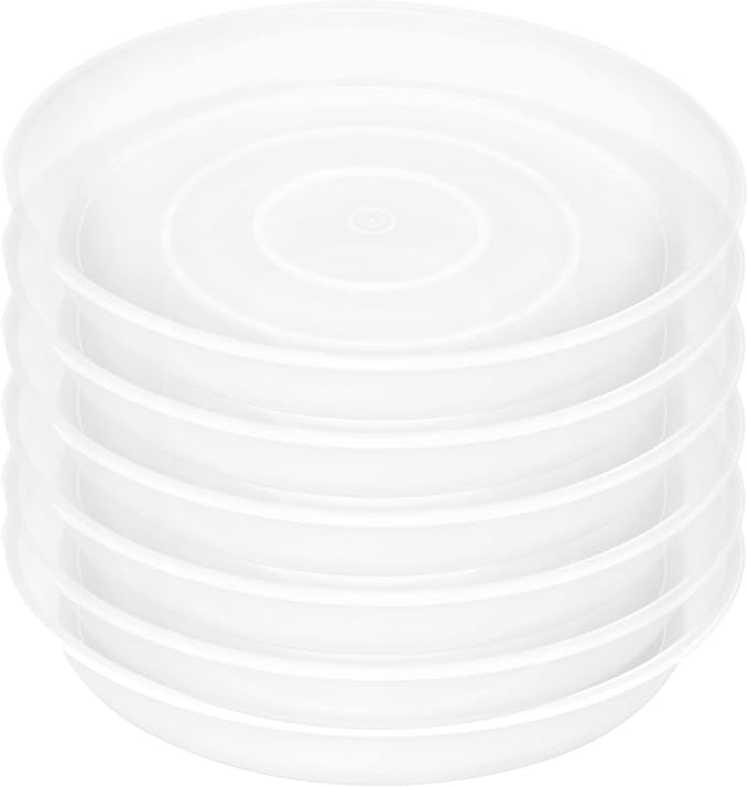 6 Pack Plant Saucer Tray, 4 5 6 8 10 12 13 15 17 19 inch Plant Saucers by Bleuhome