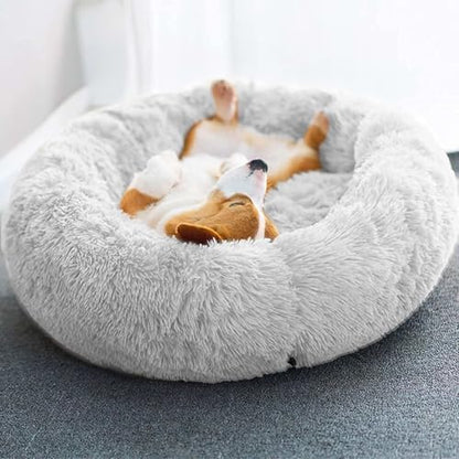 Original Calming Donut Dog and Cat Bed in Shag Fur, Dog Beds - Image 6