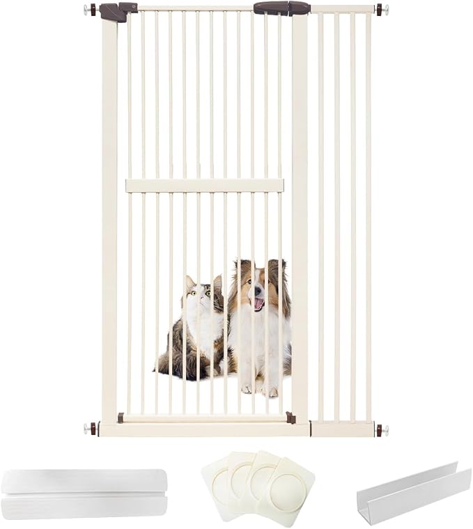 Lumizone Extra Tall Cat Gate 61.02" High Pressure Mounted Extra Wide by Lumizone
