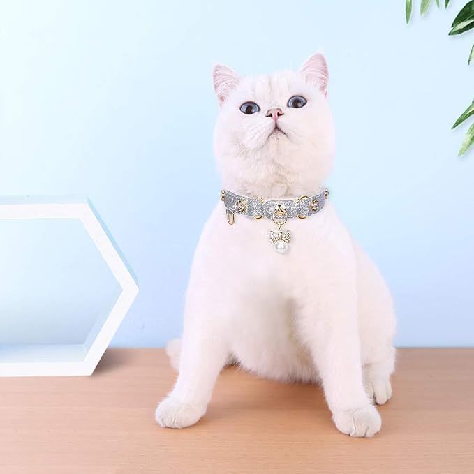 PetsHome Cat Collar, Dog Collar, PU Leather Adjustable Pet Collar - Image 6