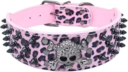 Serijoars Spiked Studded Dog Collar, PU Leather Dog Collar, Adjustable Pet by Serijoars