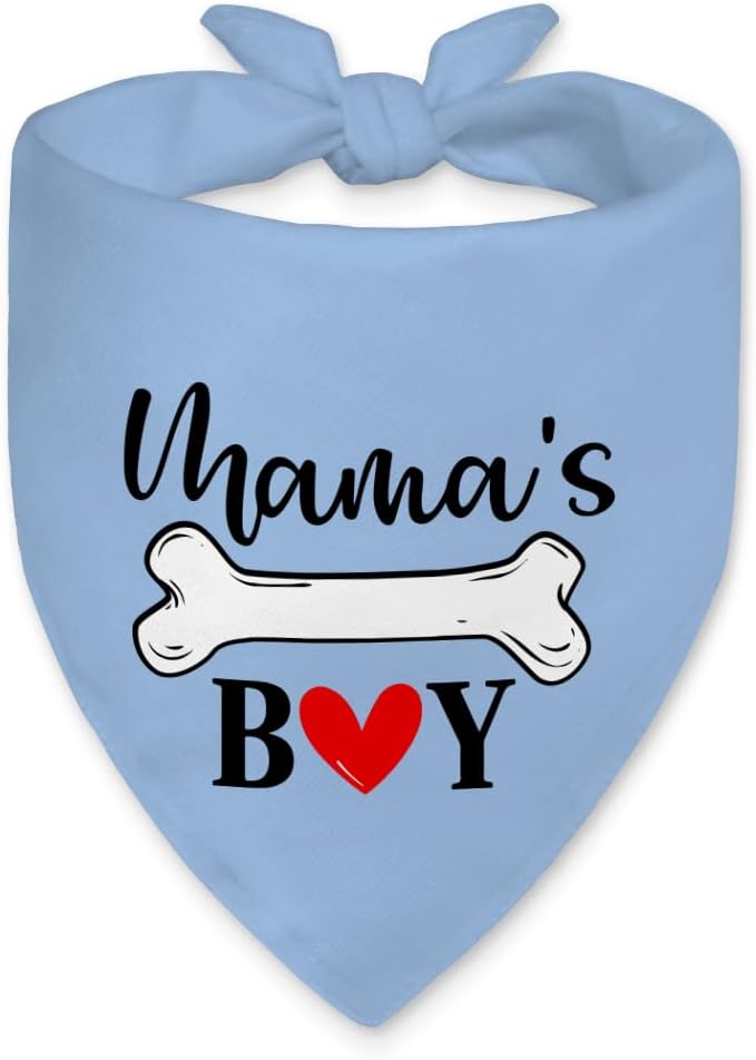 Mama's Boy Funny Dog Bandana, Valentine's Day Dog Bandana, New Pet Gifts by Unknown