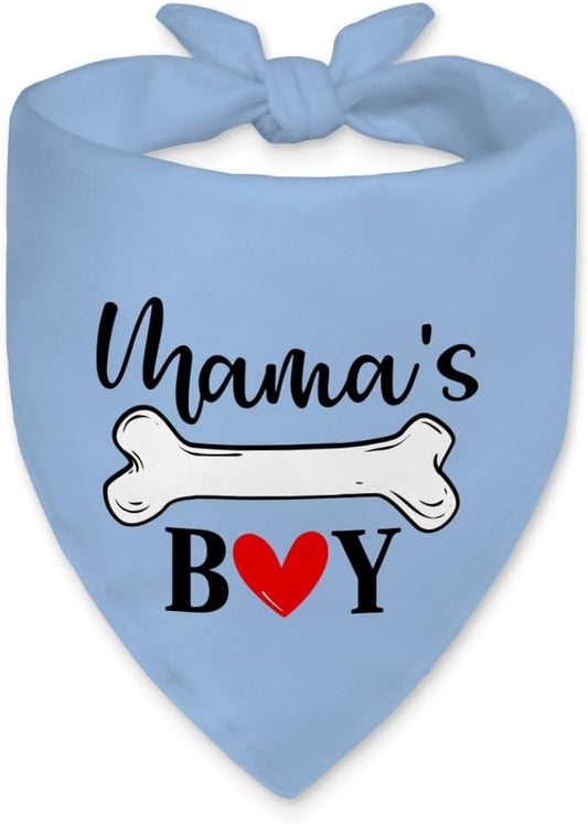 Mama's Boy Funny Dog Bandana, Valentine's Day Dog Bandana, New Pet Gifts by Unknown