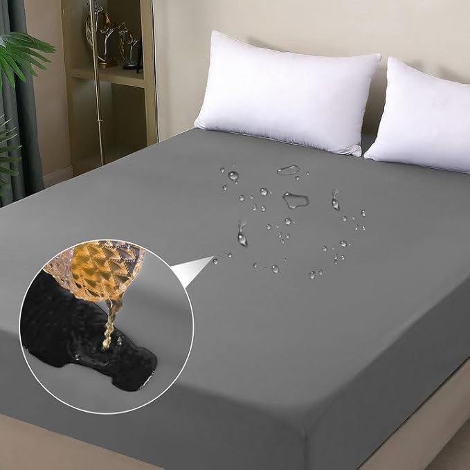 Waterproof Mattress Protector Queen, Fitted Sheet Style Breathable Mattress by OHANO