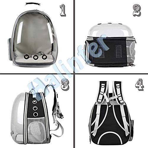Back Expandable Clear Cat Backpack Carrier, Fit up to 12 lbs, Space Capsule - Image 3