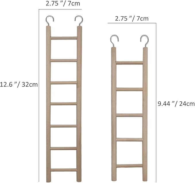2pcs Bird Wooden Ladder Bird Ladders Wooden Ladder - Image 2