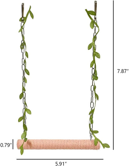 La La Pet® Hanging Wooden Pet Bird Swing - Image 6