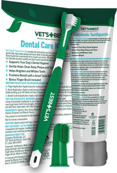 Vet's Best Dog Toothpaste & Dog Toothbrush, Dental Kit, Plaque Remover - Image 2