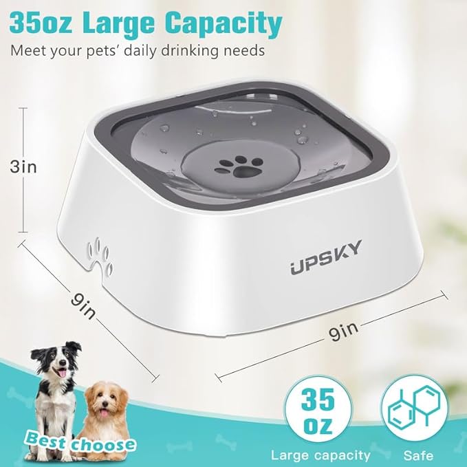 UPSKY No-Spill Pet Water Bowl, Slow Water Feeder, No-Slip Pet Water Dispenser - Image 3
