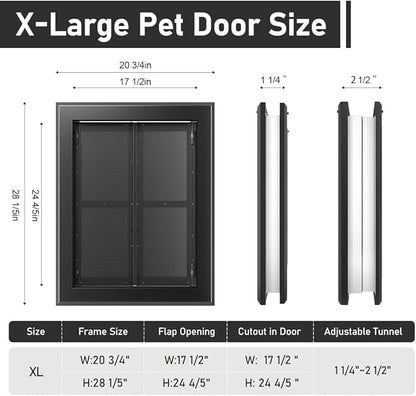 【PATAPLUS】 Aluminum French Large Dog Door, Strong Double Magnetic Flaps - Image 6