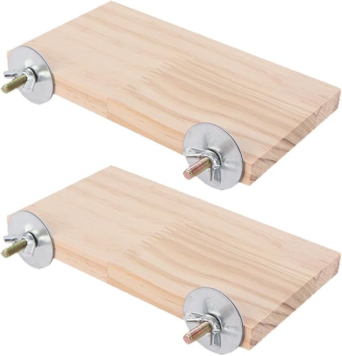 2Pcs Solid Wood Parrot Stand and Small Animal Climbing Platform by Unknown